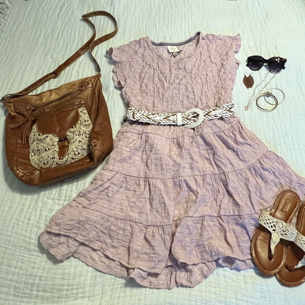 NWT boho a line cap sleeve Knox Rose dress * large * Target seersucker